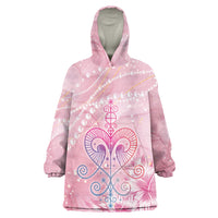 Afro Vodou Erzulie Freda Wearable Blanket Hoodie Hibiscus & Pearls