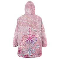 Afro Vodou Erzulie Freda Wearable Blanket Hoodie Hibiscus & Pearls