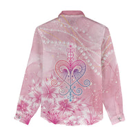 Afro Vodou Erzulie Freda Women Casual Shirt Hibiscus & Pearls