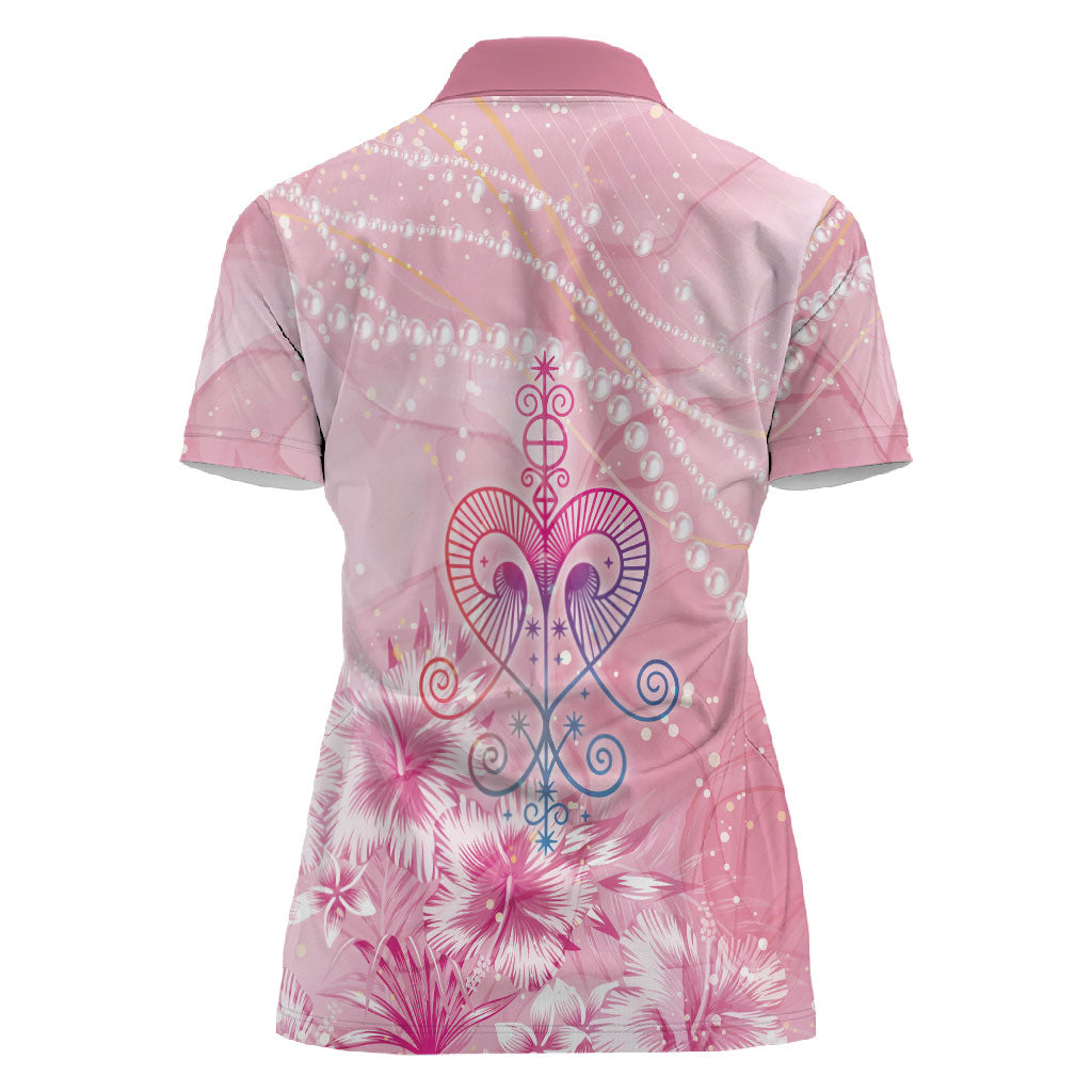 Afro Vodou Erzulie Freda Women Polo Shirt Hibiscus & Pearls