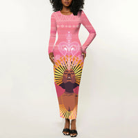 Afro Vodou Erzulie Freda Goddess Long Sleeve Bodycon Dress