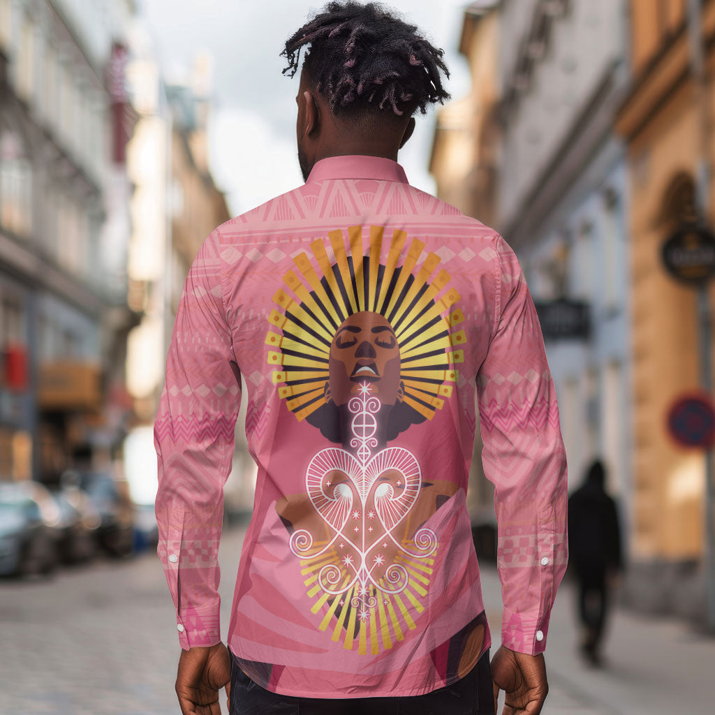 Afro Vodou Erzulie Freda Goddess Long Sleeve Button Shirt