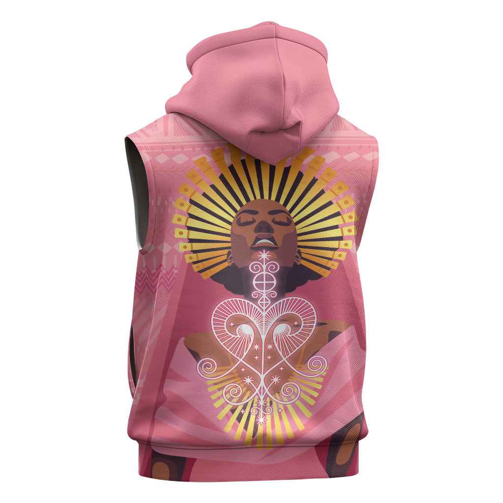 Afro Vodou Erzulie Freda Goddess Sleeveless Zip Hoodie