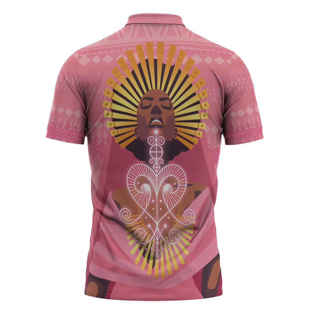 Afro Vodou Erzulie Freda Goddess Zipper Polo Shirt