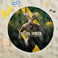 Personalised South Africa Rugby Beach Blanket Proud Bokke We Are Champions LT7 - Wonder Print Shop