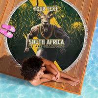 Personalised South Africa Rugby Beach Blanket Proud Bokke We Are Champions LT7 - Wonder Print Shop