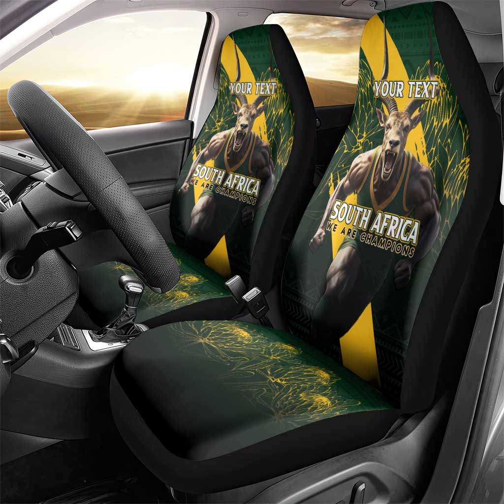 Personalised South Africa Rugby Car Seat Cover Proud Bokke We Are Champions LT7 - Wonder Print Shop