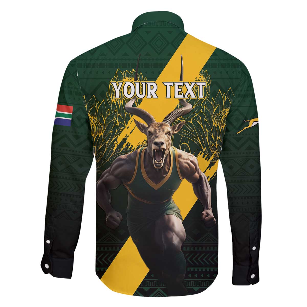 Personalised South Africa Rugby Family Matching Off The Shoulder Long Sleeve Dress and Hawaiian Shirt Proud Bokke We Are Champions - Wonder Print Shop