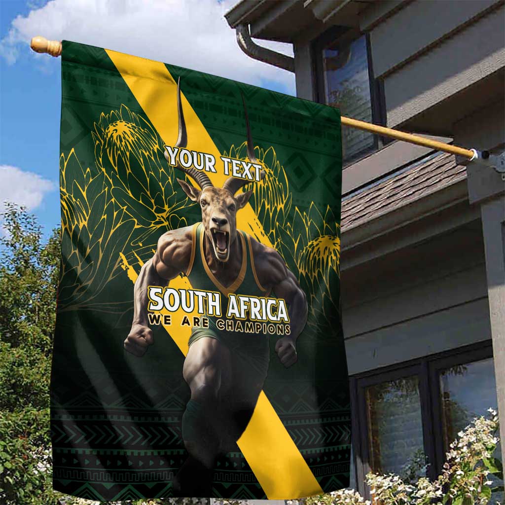 Personalised South Africa Rugby Garden Flag Proud Bokke We Are Champions - Wonder Print Shop