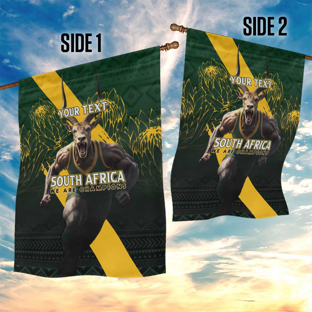 Personalised South Africa Rugby Garden Flag Proud Bokke We Are Champions - Wonder Print Shop