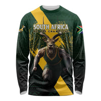 Personalised South Africa Rugby Long Sleeve Shirt Proud Bokke We Are Champions - Wonder Print Shop