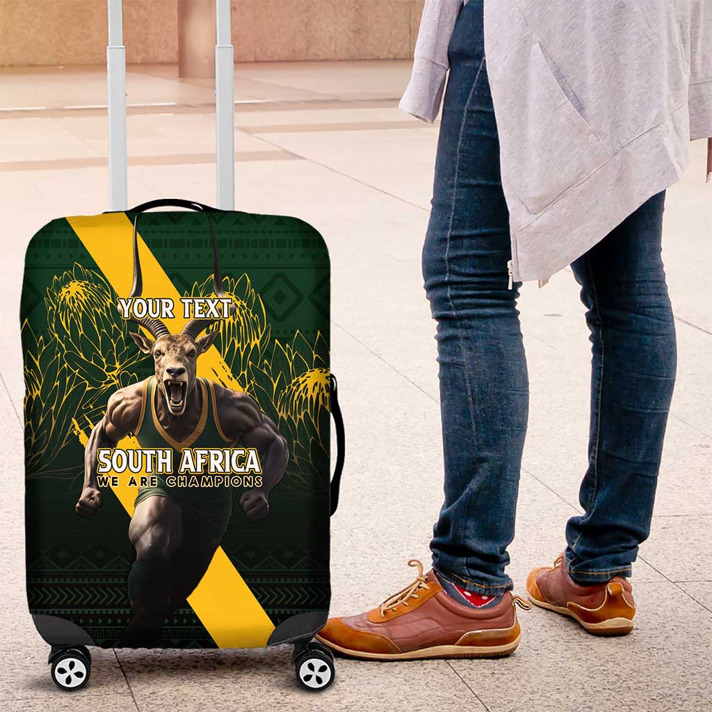 Personalised South Africa Rugby Luggage Cover Proud Bokke We Are Champions - Wonder Print Shop