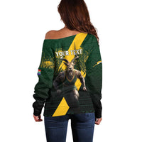 Personalised South Africa Rugby Off Shoulder Sweater Proud Bokke We Are Champions - Wonder Print Shop