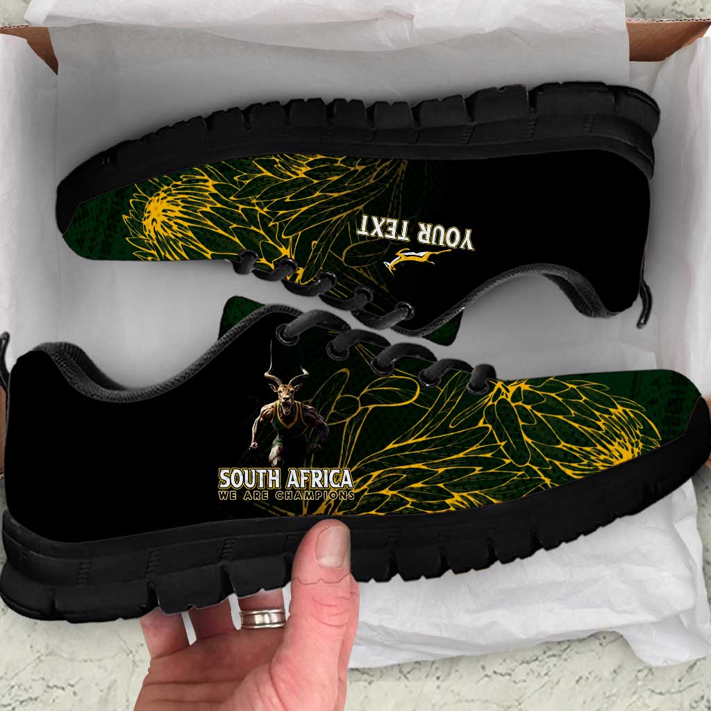 Personalised South Africa Rugby Sneakers Proud Bokke We Are Champions - Wonder Print Shop