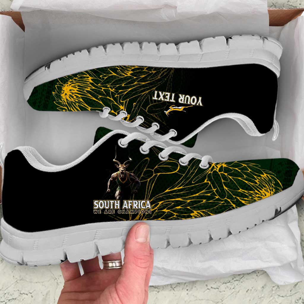 Personalised South Africa Rugby Sneakers Proud Bokke We Are Champions - Wonder Print Shop