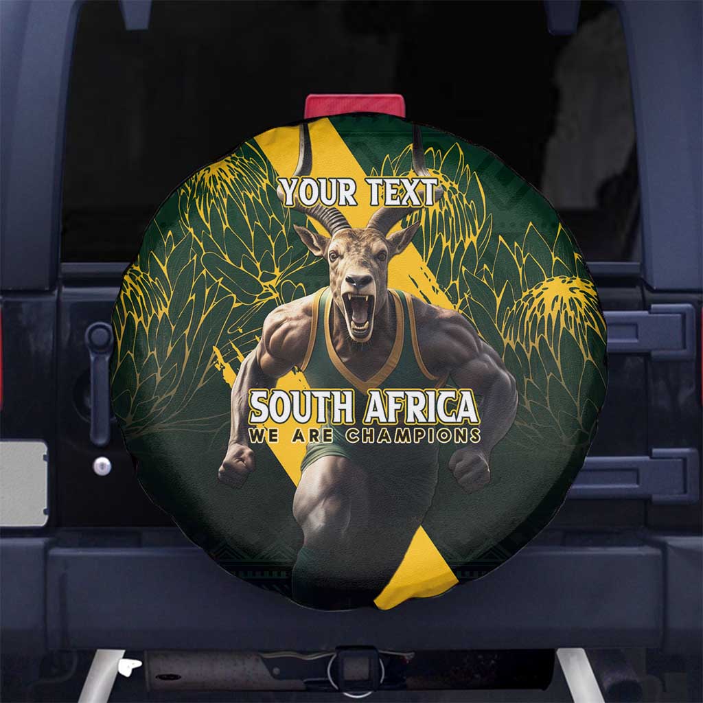 Personalised South Africa Rugby Spare Tire Cover Proud Bokke We Are Champions - Wonder Print Shop