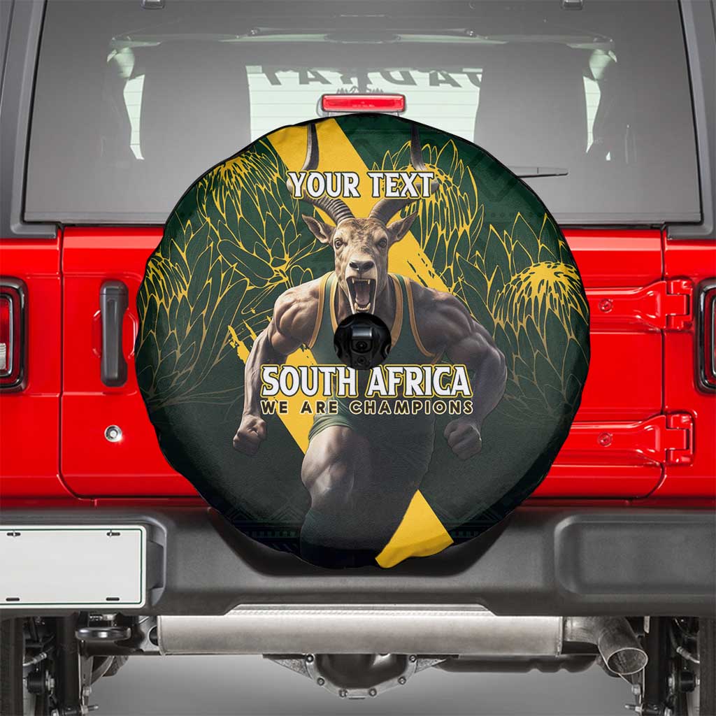 Personalised South Africa Rugby Spare Tire Cover Proud Bokke We Are Champions - Wonder Print Shop
