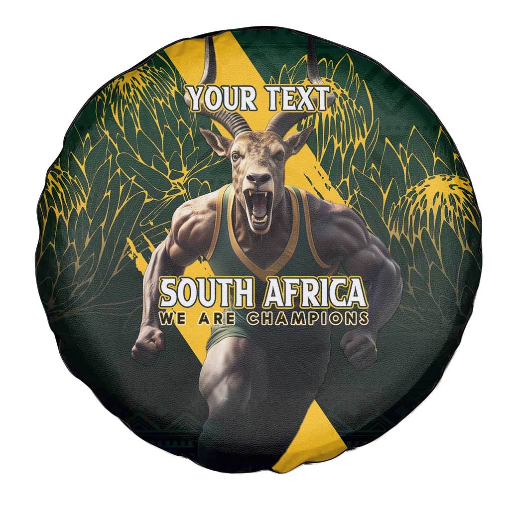 Personalised South Africa Rugby Spare Tire Cover Proud Bokke We Are Champions - Wonder Print Shop