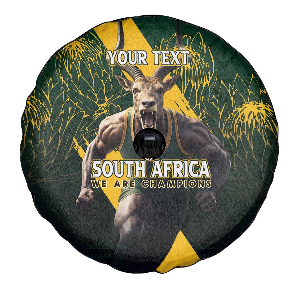 Personalised South Africa Rugby Spare Tire Cover Proud Bokke We Are Champions - Wonder Print Shop