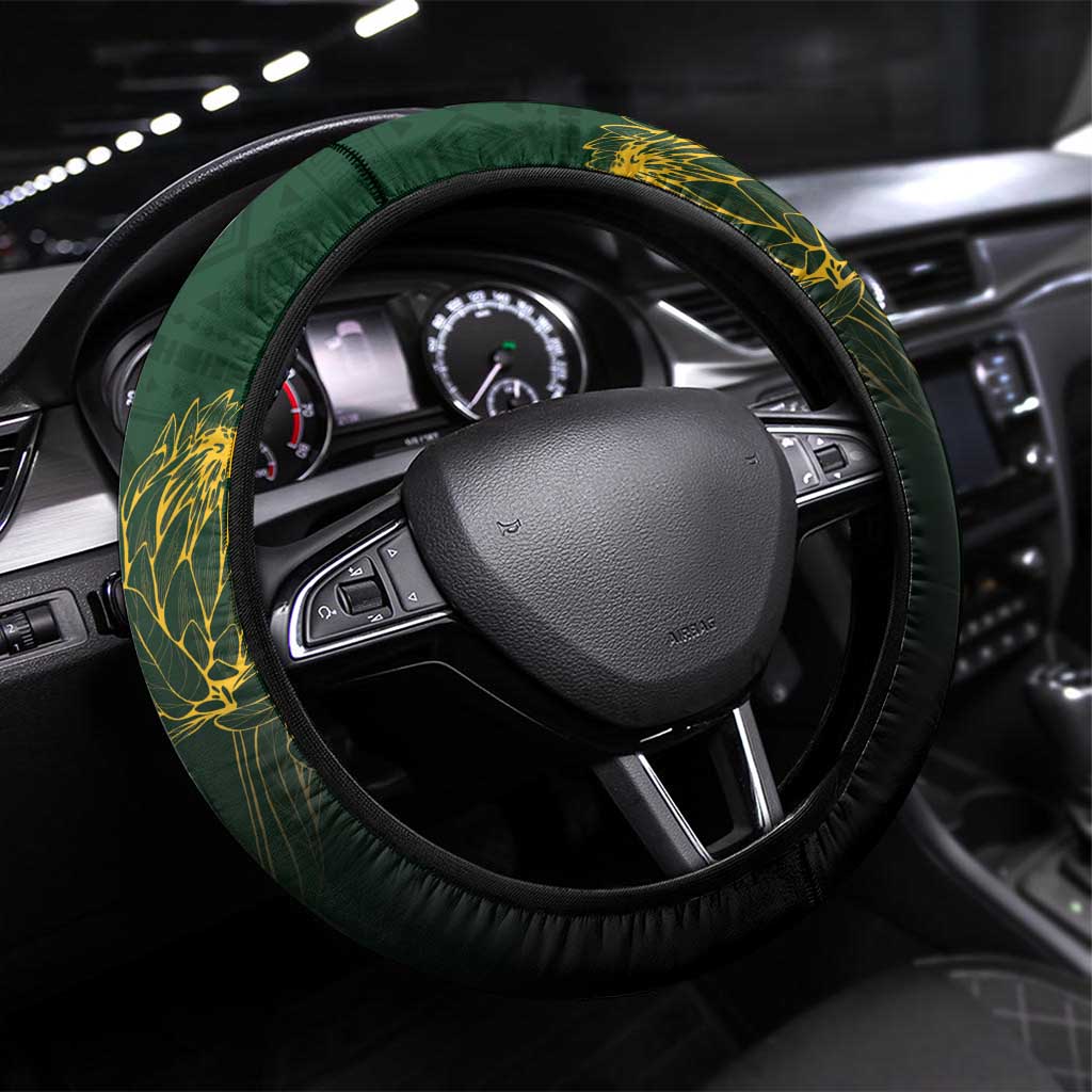 South Africa Rugby Steering Wheel Cover Proud Bokke We Are Champions - Wonder Print Shop
