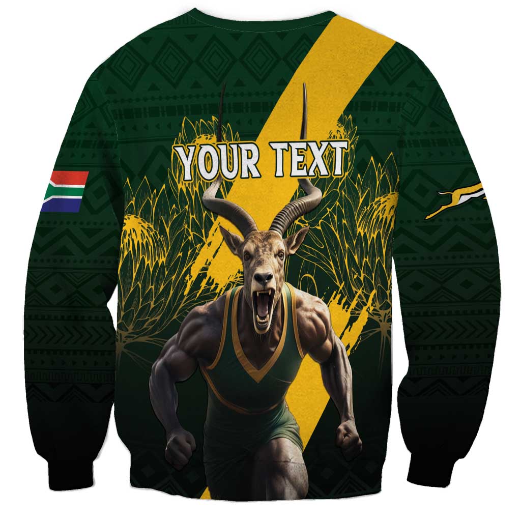 Personalised South Africa Rugby Sweatshirt Proud Bokke We Are Champions - Wonder Print Shop