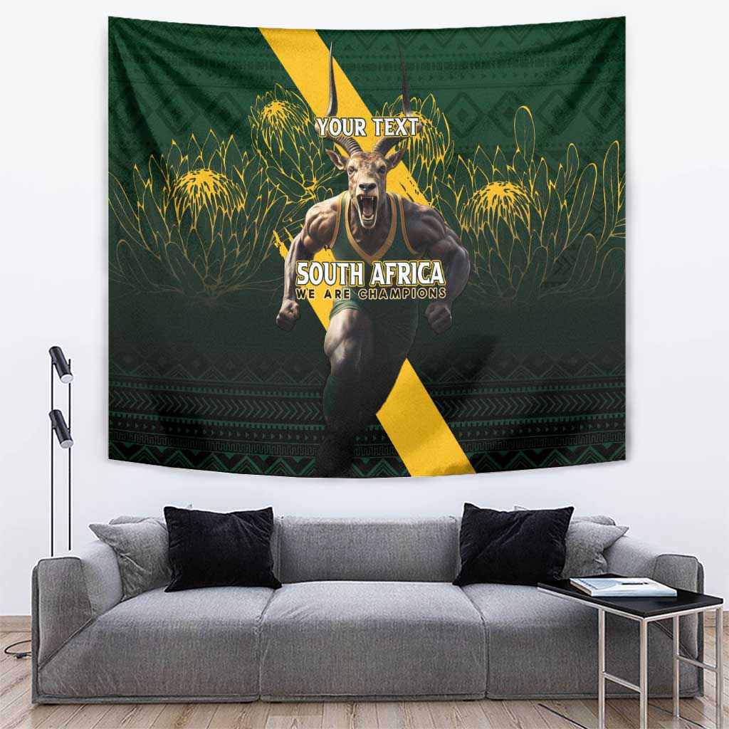 Personalised South Africa Rugby Tapestry Proud Bokke We Are Champions - Wonder Print Shop