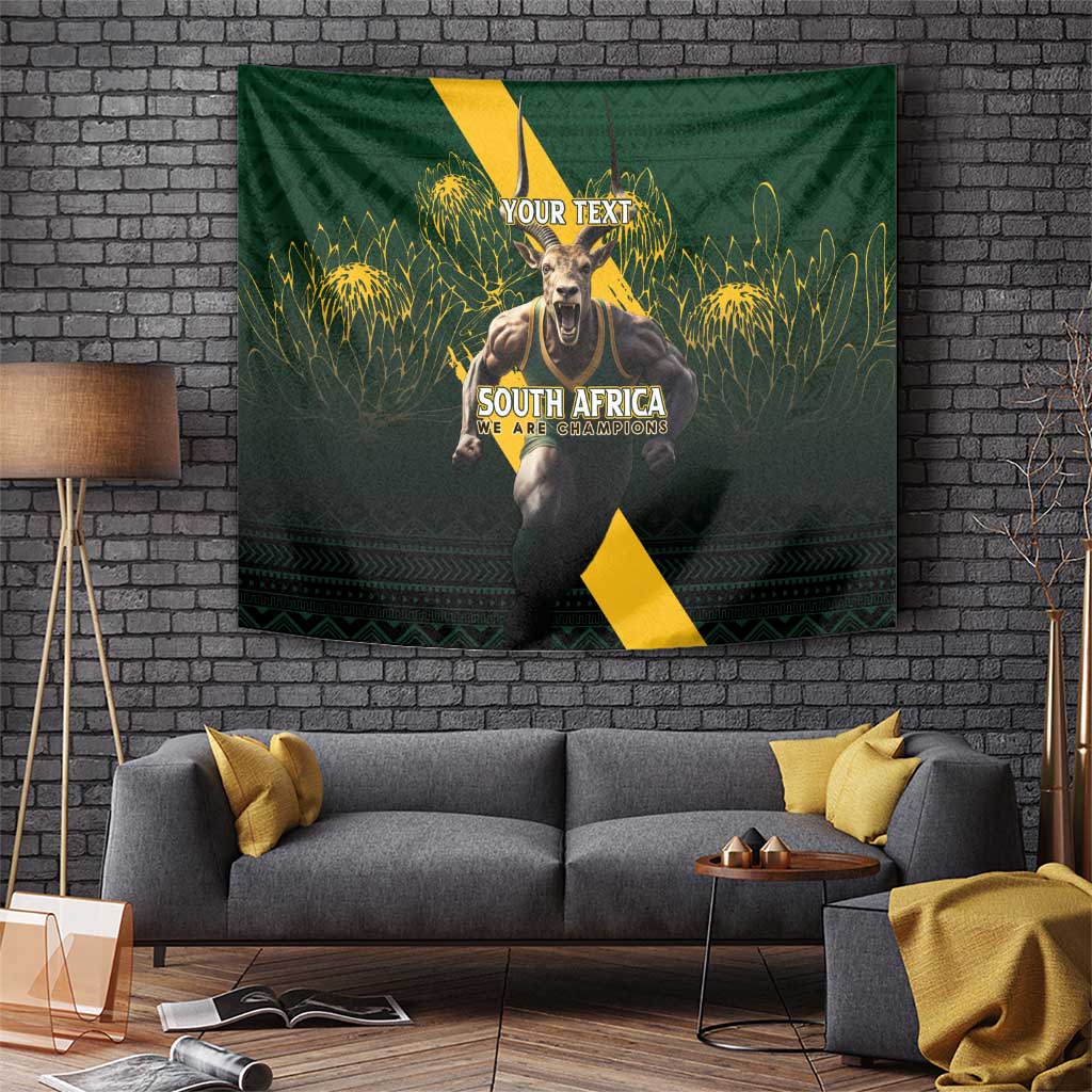 Personalised South Africa Rugby Tapestry Proud Bokke We Are Champions - Wonder Print Shop