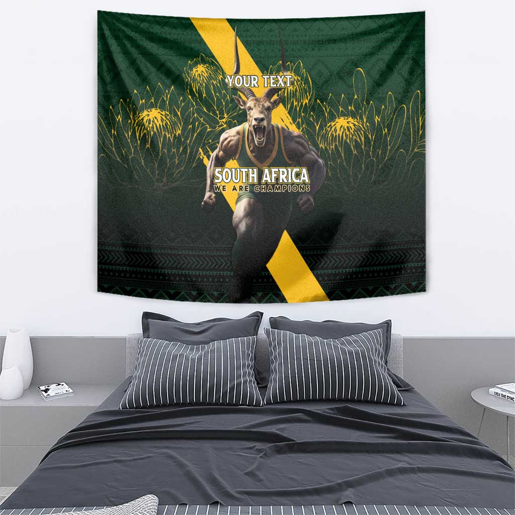 Personalised South Africa Rugby Tapestry Proud Bokke We Are Champions - Wonder Print Shop