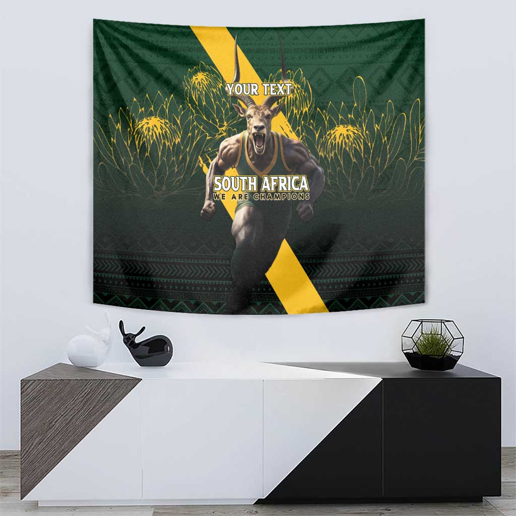 Personalised South Africa Rugby Tapestry Proud Bokke We Are Champions - Wonder Print Shop