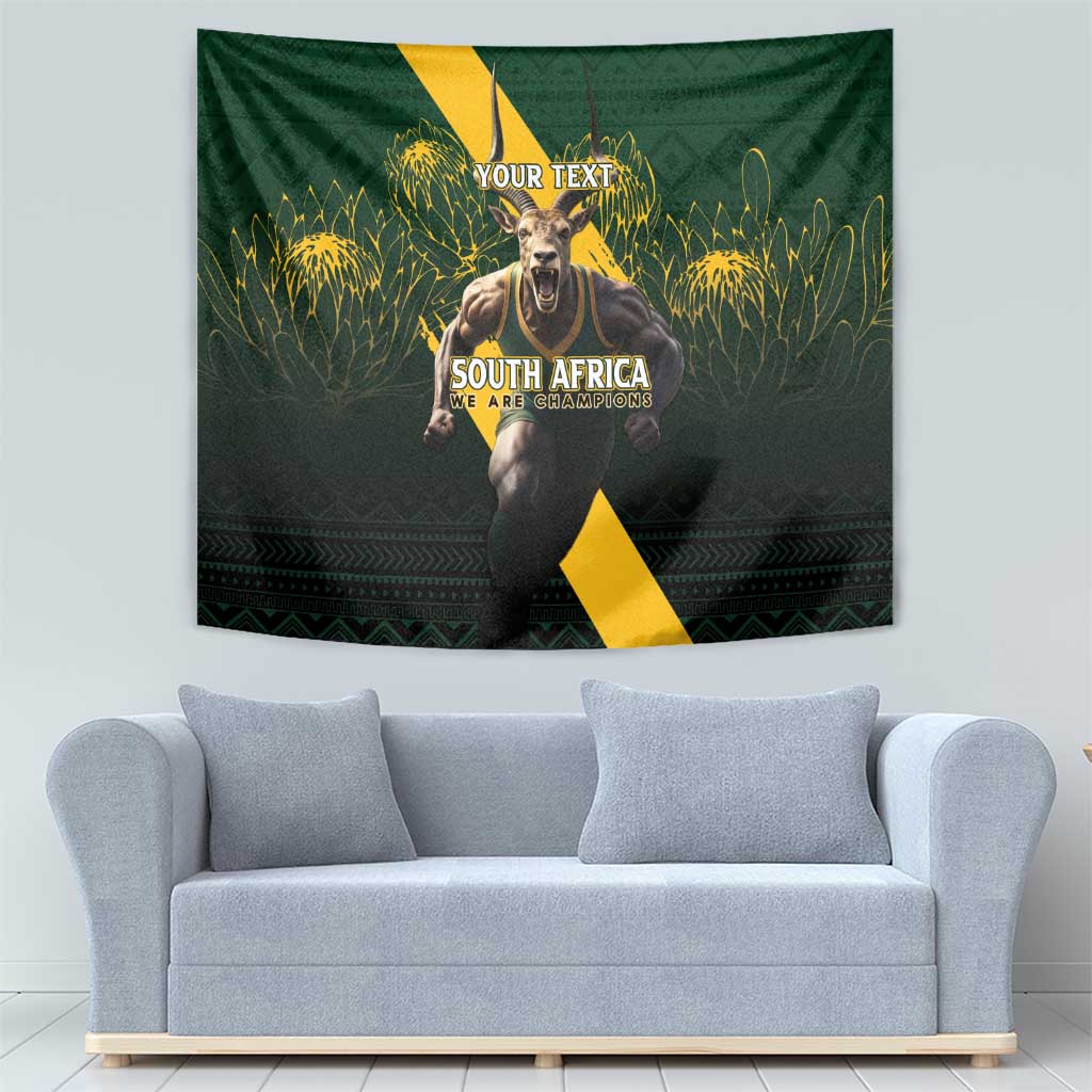 Personalised South Africa Rugby Tapestry Proud Bokke We Are Champions - Wonder Print Shop