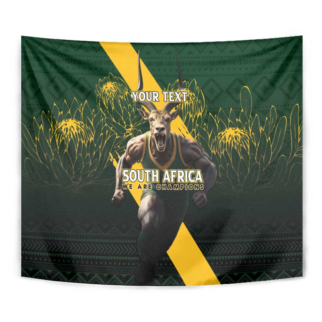Personalised South Africa Rugby Tapestry Proud Bokke We Are Champions - Wonder Print Shop