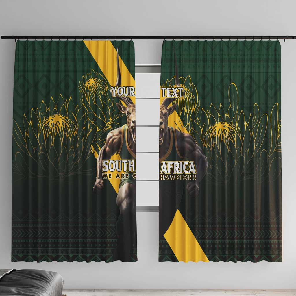 Personalised South Africa Rugby Window Curtain Proud Bokke We Are Champions - Wonder Print Shop