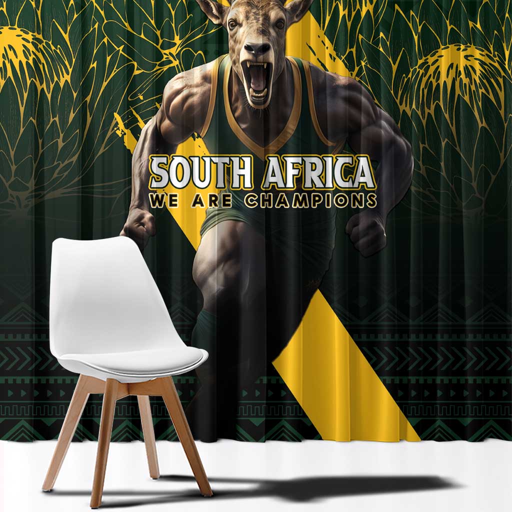Personalised South Africa Rugby Window Curtain Proud Bokke We Are Champions - Wonder Print Shop