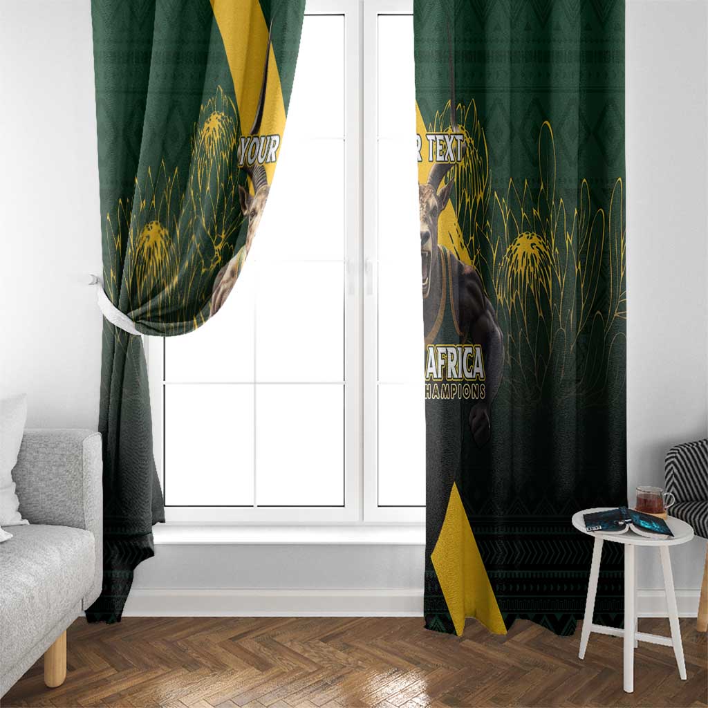 Personalised South Africa Rugby Window Curtain Proud Bokke We Are Champions - Wonder Print Shop
