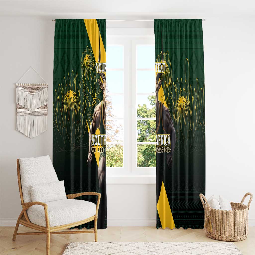 Personalised South Africa Rugby Window Curtain Proud Bokke We Are Champions - Wonder Print Shop