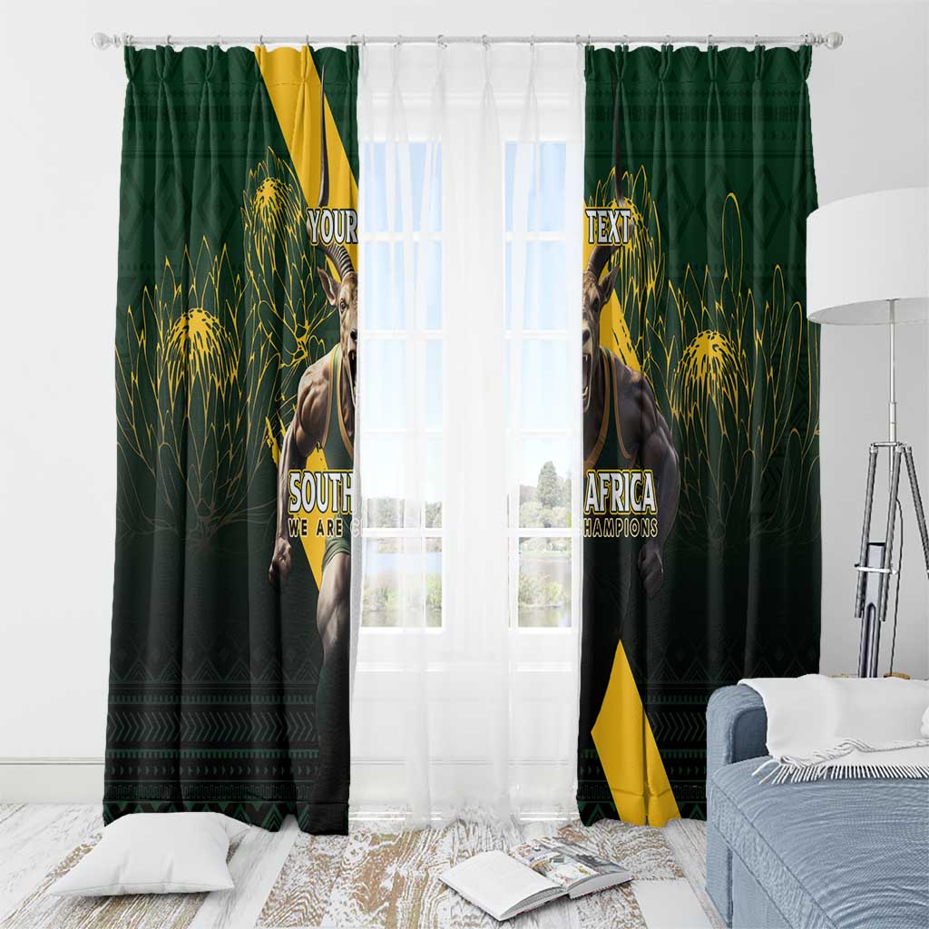 Personalised South Africa Rugby Window Curtain Proud Bokke We Are Champions - Wonder Print Shop