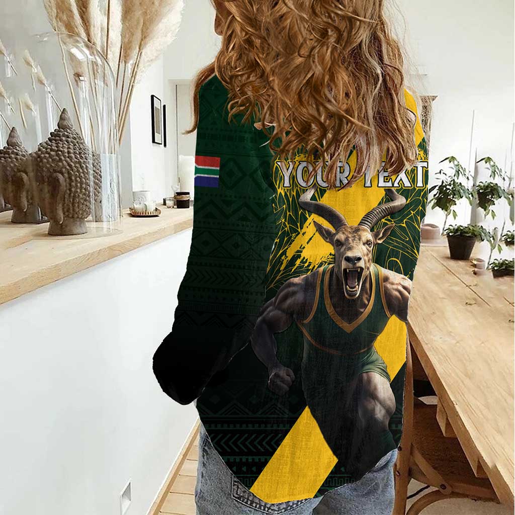 Personalised South Africa Rugby Women Casual Shirt Proud Bokke We Are Champions - Wonder Print Shop