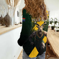 Personalised South Africa Rugby Women Casual Shirt Proud Bokke We Are Champions - Wonder Print Shop
