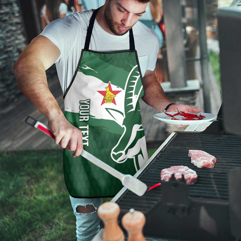 Zimbabwe Rugby Personalized Grunge Apron GO Sables - Wonder Print Shop