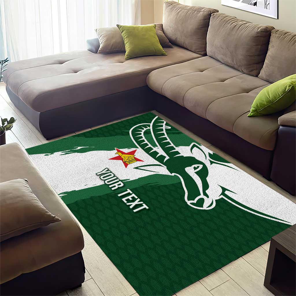 Zimbabwe Rugby Personalized Grunge Area Rug GO Sables - Wonder Print Shop