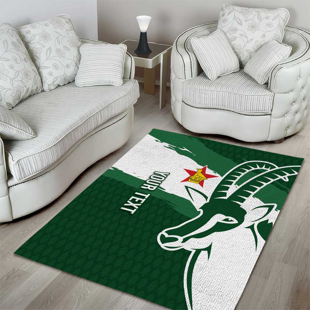 Zimbabwe Rugby Personalized Grunge Area Rug GO Sables - Wonder Print Shop