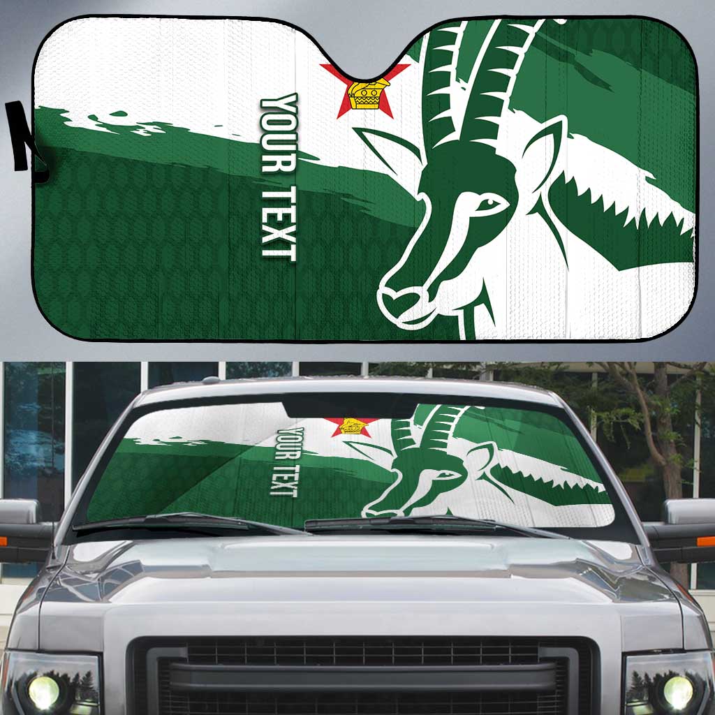 Zimbabwe Rugby Personalized Grunge Auto Sun Shade GO Sables - Wonder Print Shop