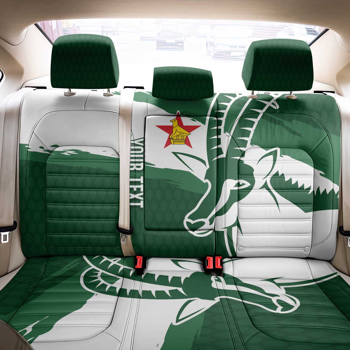 Zimbabwe Rugby Personalized Grunge Back Car Seat Cover GO Sables - Wonder Print Shop