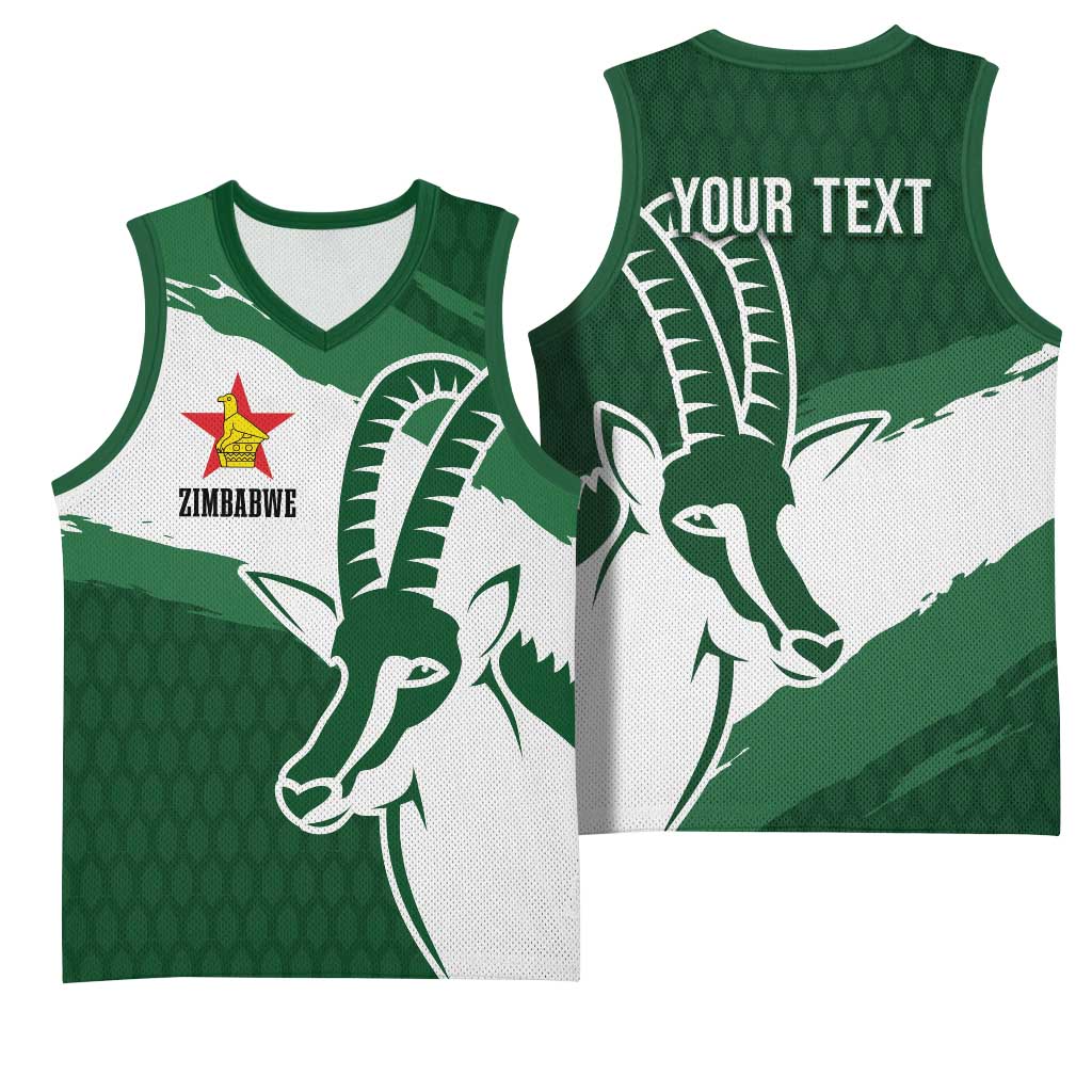 Zimbabwe Rugby Personalized Grunge Basketball Jersey GO Sables - Wonder Print Shop
