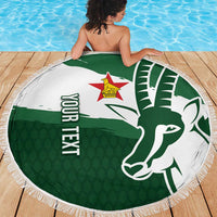 Zimbabwe Rugby Personalized Grunge Beach Blanket GO Sables - Wonder Print Shop