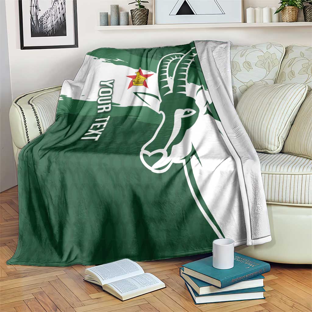 Zimbabwe Rugby Personalized Grunge Blanket GO Sables - Wonder Print Shop