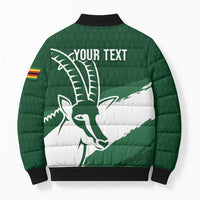 Zimbabwe Rugby Personalized Grunge Bomber Puffer Jacket GO Sables - Wonder Print Shop