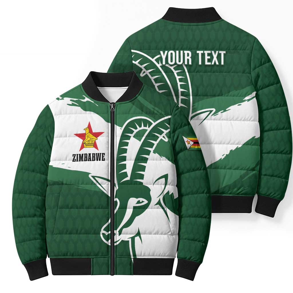 Zimbabwe Rugby Personalized Grunge Bomber Puffer Jacket GO Sables - Wonder Print Shop