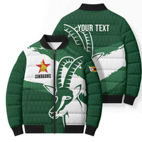Zimbabwe Rugby Personalized Grunge Bomber Puffer Jacket GO Sables - Wonder Print Shop