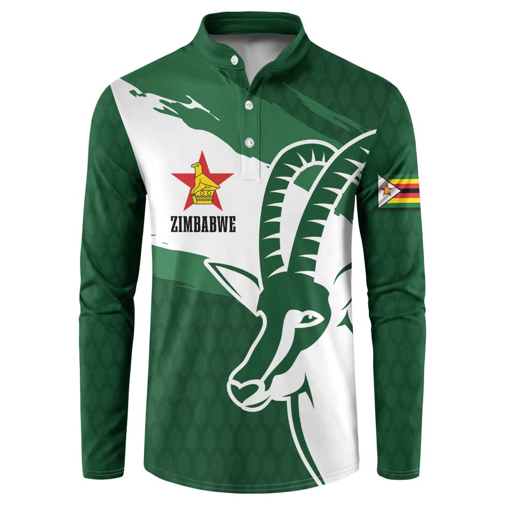 Zimbabwe Rugby Personalized Grunge Button Sweatshirt GO Sables - Wonder Print Shop